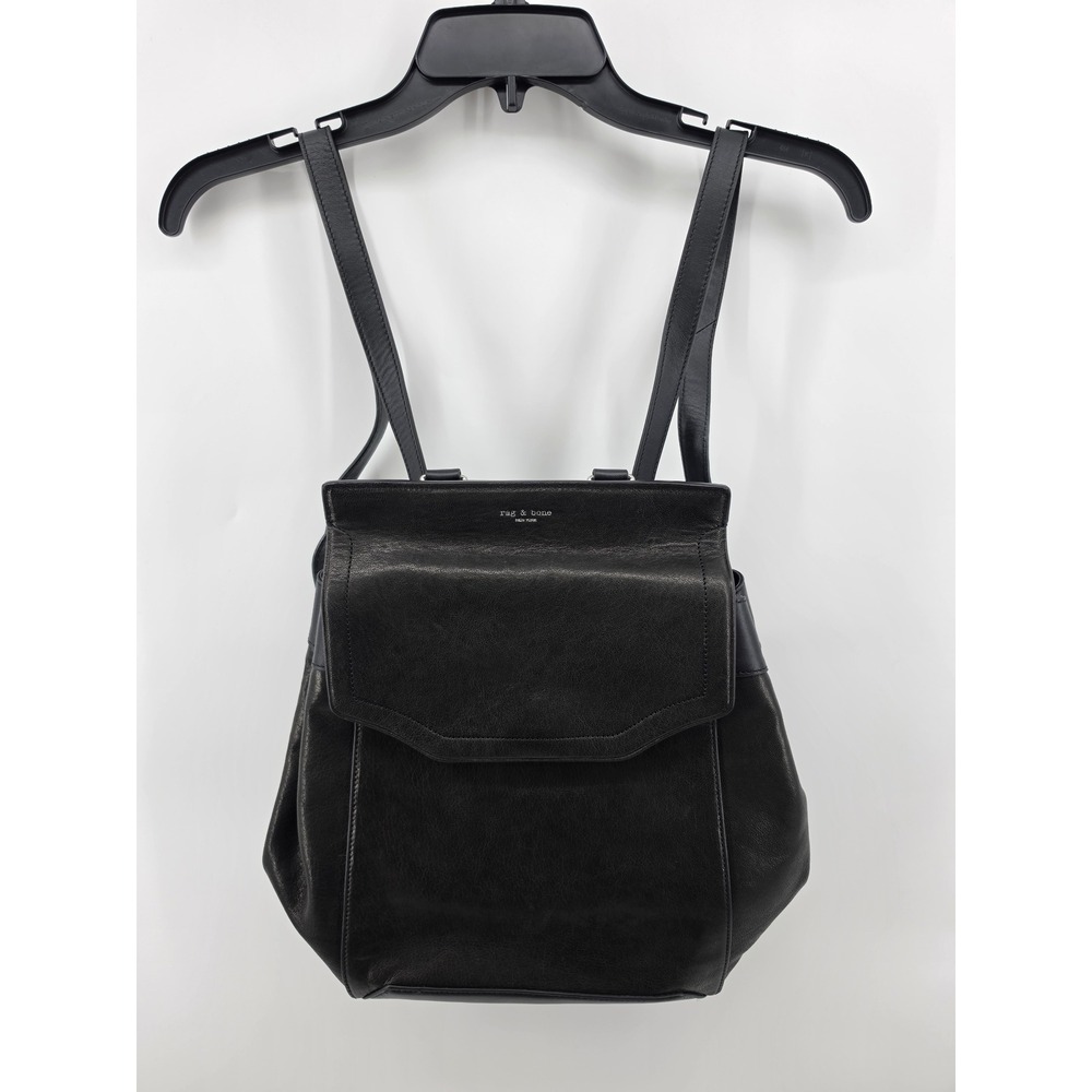 Rag and Bone Commuter Leather Backpack Black With Dust Bag